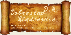 Dobroslav Mladenović vizit kartica